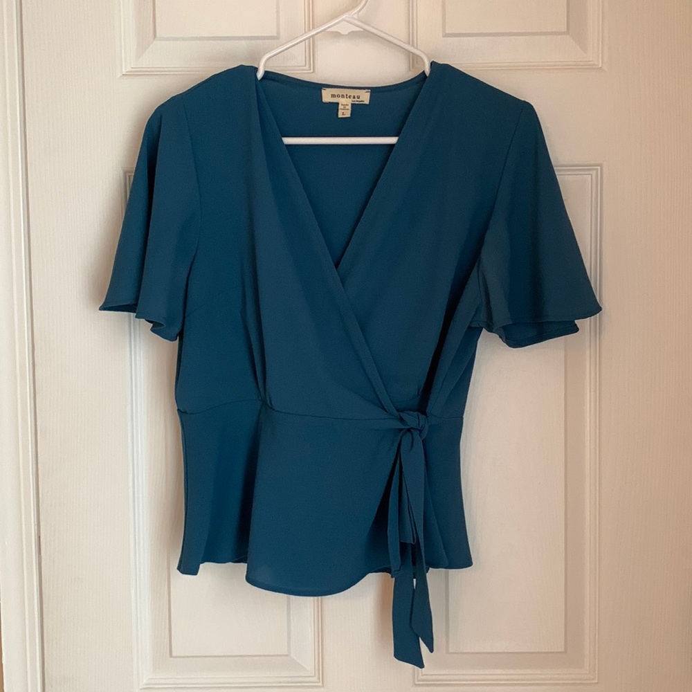 Peplum tie blouse
